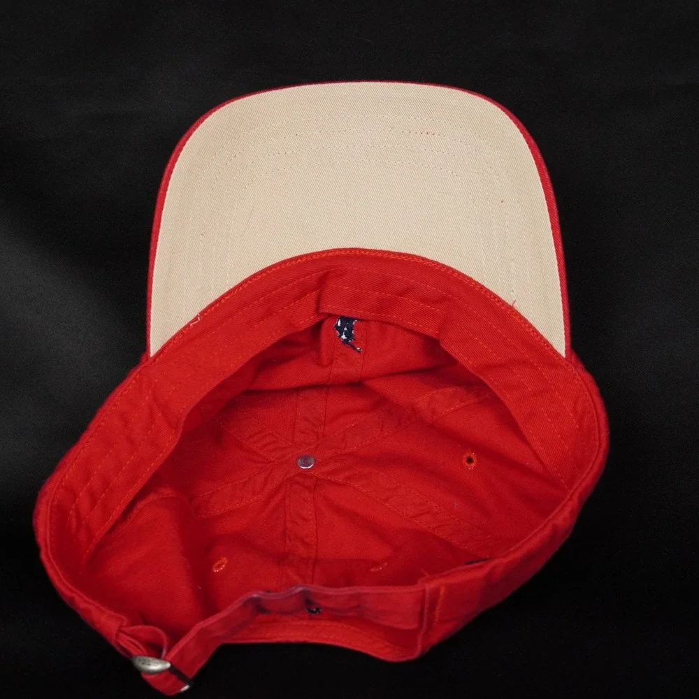 Vintage Polo Ralph Lauren Baseball Cap Mens Red Pony Logo Adjustable Hat